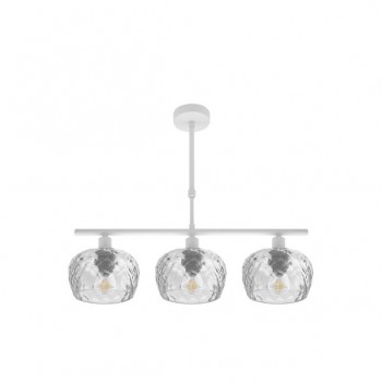 Distribuidor - Lâmpadas Diversas | Lâmpadas Modernas | LAMPARA ESTELA 3XE14 BLANCA REGX55X13 CM C/TULIPAS CRISTAL TALLADO TRANSPARENTE Ref: 196853001